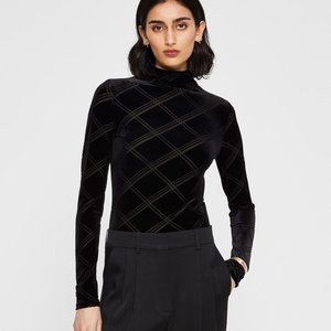 Brand New Club Monaco Velvet Turtleneck Top